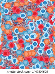 Abstract Circle push Flowers Generative Art background illustration