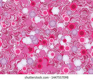 Abstract Circle push Flowers Generative Art background illustration