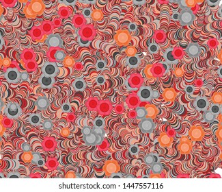 Abstract Circle push Flowers Generative Art background illustration