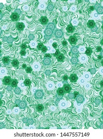 Abstract Circle push Flowers Generative Art background illustration