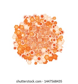 Abstract Circle push Flowers Generative Art background illustration