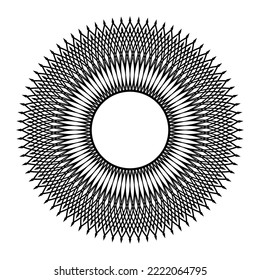Abstract Circle Radial Lacy Pattern. Vector Art.
