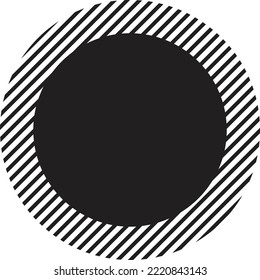 Abstract circle and rays logo illustration in trendy and minimal style isolated on background