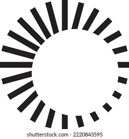 Ilustración de círculo abstracto y logotipo de rayos en estilo moderno y mínimo aislado en el fondo