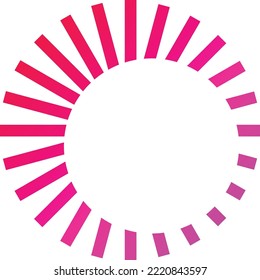 Abstract circle and rays logo illustration in trendy and minimal style isolated on background