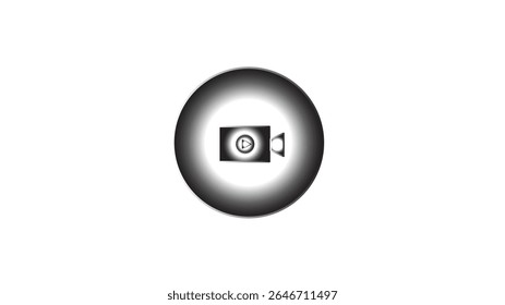 Abstract  circle recorder camera icon logo design,video camera icon on white back background.
