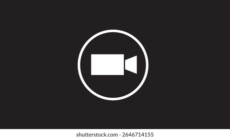 Abstract  circle recorder camera icon logo design,video camera icon on white back background.