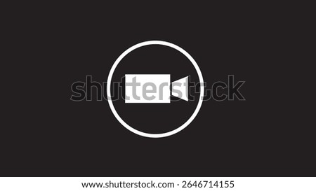Abstract  circle recorder camera icon logo design,video camera icon on white back background.