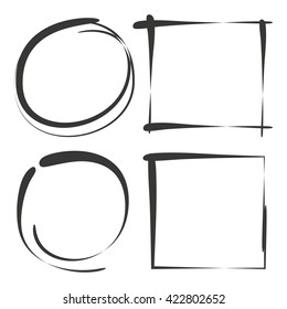 abstract circle and rectangle frames