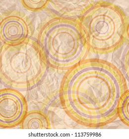 Abstract circle retro pattern, vector illustration, eps10, 2 named layers, 2 seamless patterns by the price of one!=) P.S.: crumled paper texture is also seamless pattern!