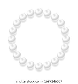 Abstract circle ring from grey glossy beads modern background. Vector design template