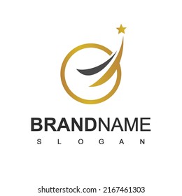 Resumen Concepto De Diseño Del Logotipo De Estrella De Círculo De Círculo De Alto Nivel, Liderazgo Y Educación