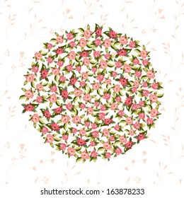 Abstract circle with roses