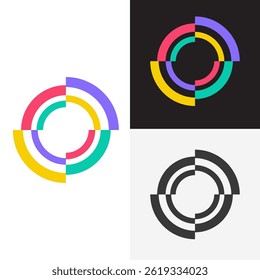 abstract circle rotation overlapping logo Design