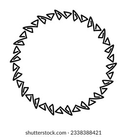Abstract circle round border flower frame ring for decoration ornament in vector illustration