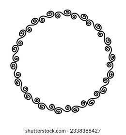 Abstract circle round border flower frame ring for decoration ornament in vector illustration