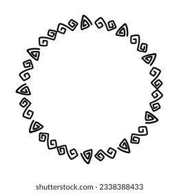 Abstract circle round border flower frame ring for decoration ornament in vector illustration