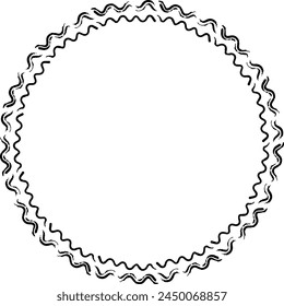 Abstract circle round grunge border frame ring for decoration ornament in vector illustration
