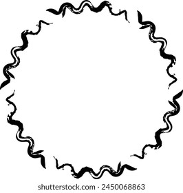 Abstract circle round grunge border frame ring for decoration ornament in vector illustration