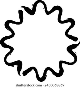 Abstract circle round grunge border frame ring for decoration ornament in vector illustration