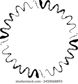 Abstract circle round grunge border frame ring for decoration ornament in vector illustration