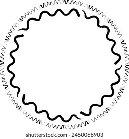 Abstract circle round grunge border frame ring for decoration ornament in vector illustration