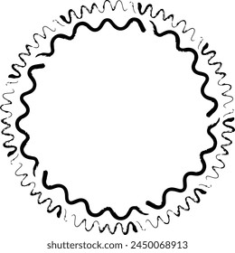 Abstractas círculo redondo grunge borde marco anillo para adorno de decoración en Ilustración vectorial