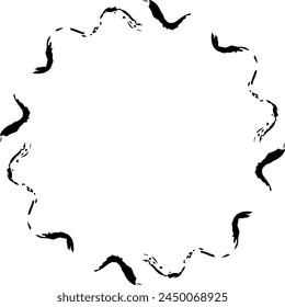 Abstractas círculo redondo grunge borde marco anillo para adorno de decoración en Ilustración vectorial