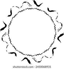 Abstract circle round grunge border frame ring for decoration ornament in vector illustration