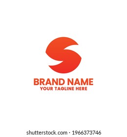 Abstract circle S letter logo design template