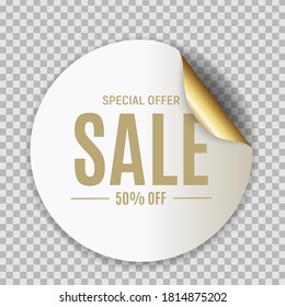 Abstract Circle Sale Golden Sticker Vector Illustration EPS10