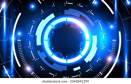 Abstract circle sci fi futuristic technology innovation concept background. Science and technology digital background.Big data.Artificial intelligence. Futuristic electronic circuit technology. Vector