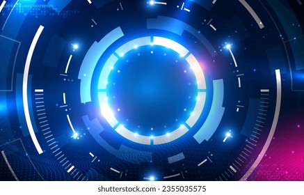 Abstract circle sci fi futuristic technology innovation concept background. Digital business. Digital circle.Sci fi futuristic user interface, HUD. Science and technology. Big data. Cyberspace. Vector