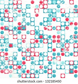abstract circle seamless pattern with grunge effect