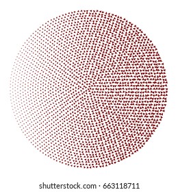 Abstract circle semitone consisting of triangles. Flat vector