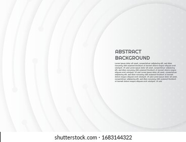 Abstract Circle Shape Background Design Color White Style With Space For Text. Vector Illustration.