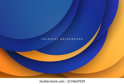 Abstract circle shape blue and yellow background