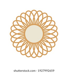 Abstract circle shape, bohemian mirror concept, vector illustration design