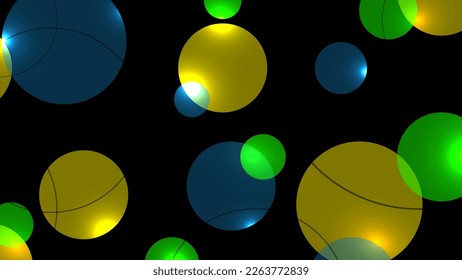 Abstract circle shape colors with light on dark background. Vector graphic illustration.