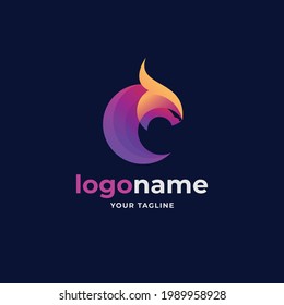 abstract circle shape dragon logo gradient style for e sport gaming company business