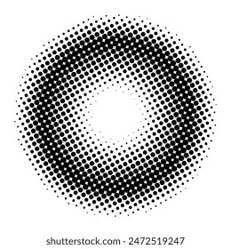 Abstract circle shape. Halftone design element for banner, flyer, presentation, packaging, etc. Vector illustration.
