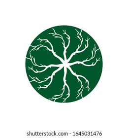 Abstract circle shape illustration of tree branches or roots for concept design, creative nature art
