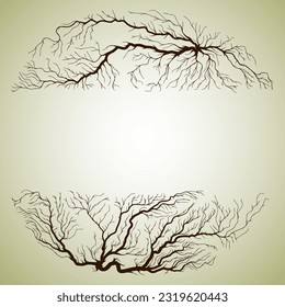 Abstract circle shape illustration of tree roots.