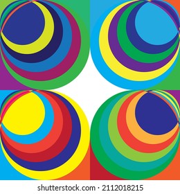 diseño y fondo de arte de forma de círculo abstracto y ilustración de línea, papel de pared geomátrico creativo y estilo de cubierta.