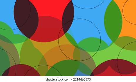 Abstract circle shape and lines colorful on background. Vector graphic illustration.