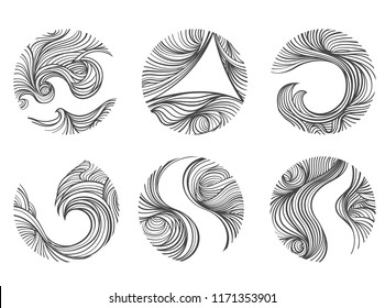 Abstract circle shape logo icon set.