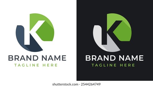 Abstract Circle Shape on Letter K Logo Inspiration. Initial Letter K with Circle Shape Logo Design. Circle Shape Symbol for Corporate Business Identity. Alphabet Vector Logo Illustration