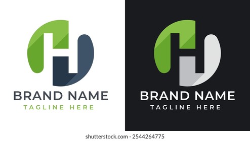 Abstract Circle Shape on Letter H Logo Inspiration. Initial Letter H with Circle Shape Logo Design. Circle Shape Symbol for Corporate Business Identity. Alphabet Vector Logo Illustration