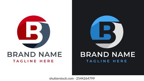 Forma de círculo abstrato na inspiração de logotipo da letra B. Letra inicial B com design de logotipo de forma de círculo. Símbolo de Forma de Círculo para Identidade Comercial Corporativa. Ilustração de logotipo de vetor de alfabeto