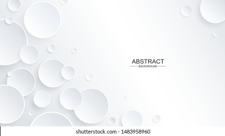 Abstract circle shape in paper style with a drop shadow on the background. Abstract background. Vector illustration.
